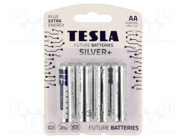 Battery: alkaline; 1.5V; AA; non-rechargeable; Ø14.5x50.5mm; 4pcs.