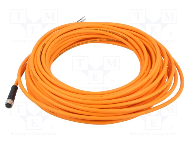 Connection lead; M8; PIN: 3; straight; 15m; plug; 4A; -40÷90°C; IP67