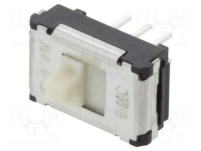 Switch: slide; Pos: 2; DPDT; 0.1A/12VDC; ON-ON; Mounting: THT; 3N