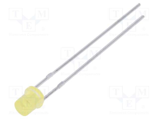 LED; 3mm; yellow; 45÷90mcd; 130°; Front: flat