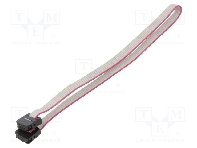 Ribbon cable with IDC connectors; 6x28AWG; Cable ph: 1mm; 0.3m