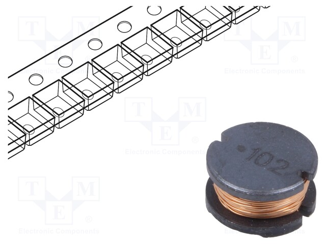 Inductor: wire; SMD; 1mH; 230mA; ±10%; Q: 30; Ø: 10mm; H: 6mm; 3.1Ω