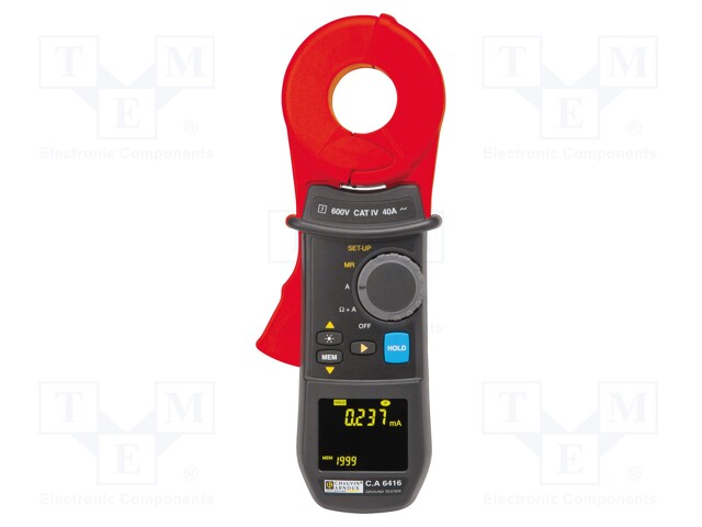 Earthing resistance meter; Øcable: 35mm; OLED; IP40