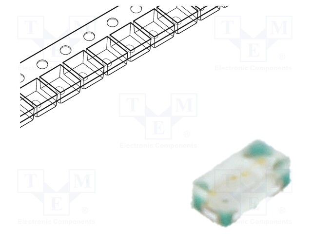 LED; SMD; 0402; blue; 12÷100mcd; 1x0.5x0.4mm; 140°; 2.6÷3.3V; 5mA