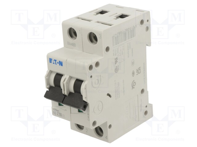 Circuit breaker; 230/400VAC; Inom: 10A; Poles: 2; DIN; Charact: Z