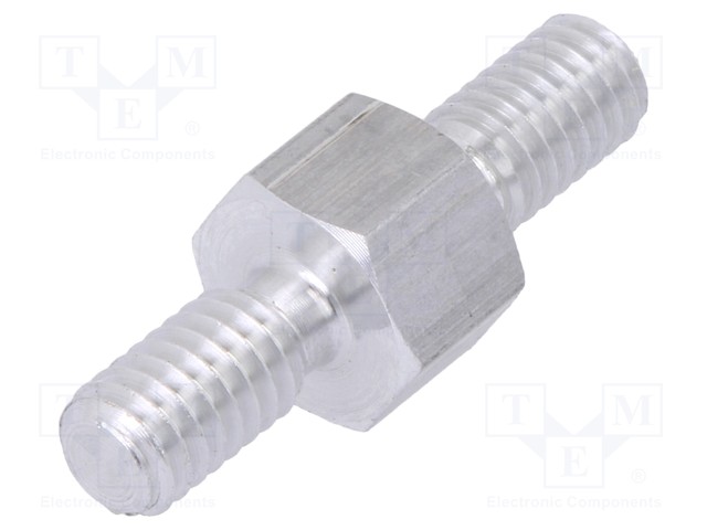 Screwed spacer sleeve; 5mm; Ext.thread: M4; hexagonal; aluminium