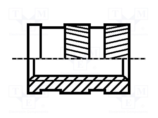 Threaded insert; brass; without coating; M3; BN: 1052; L: 5.8mm