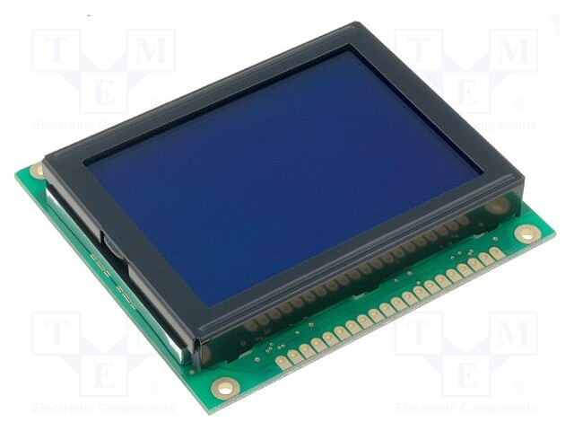 Display: LCD; graphical; 128x64; STN Negative; blue; 78x70x14.3mm