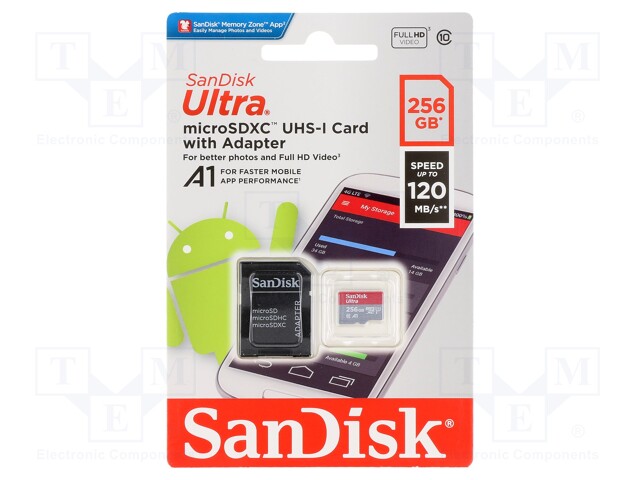 Memory card; Android; SD XC Micro; 256GB; 120MB/s