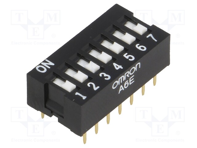 Switch: DIP-SWITCH; Poles number: 7; ON-OFF; 0.025A/24VDC; Pos: 2