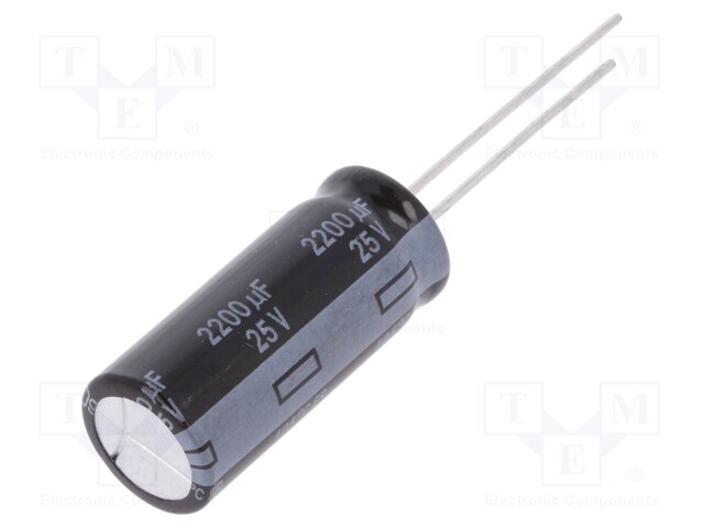 Capacitor: electrolytic; low impedance; THT; 2200uF; 25VDC; ±20%