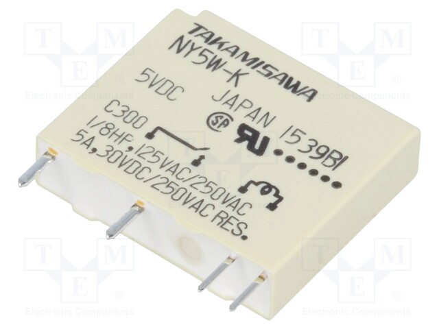 Relay: electromagnetic; SPST; Ucoil: 5VDC; 3A; max.250VAC