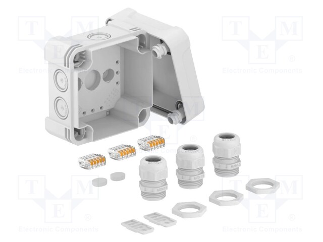 Enclosure: junction box; X: 114mm; Y: 114mm; Z: 60mm; polycarbonate