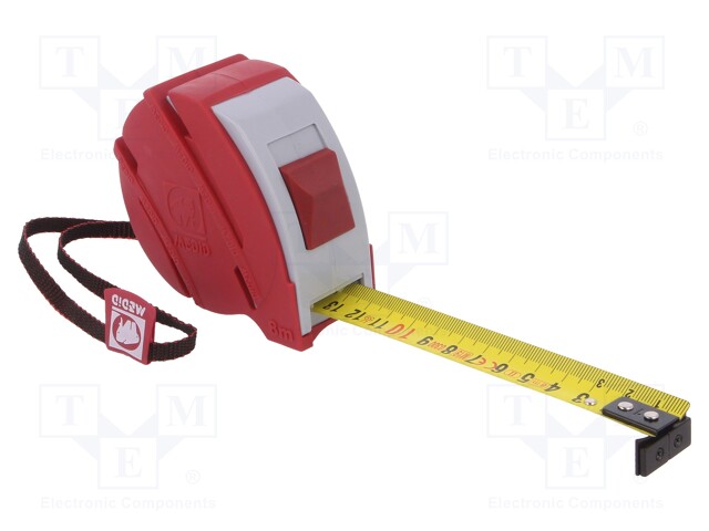 Measuring tape; L: 8m; Width: 25mm; Enclos.mat: ABS,rubber