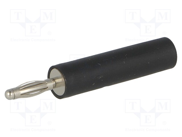 Adapter; 2mm banana; 10A; 60VDC; black; Plating: nickel plated