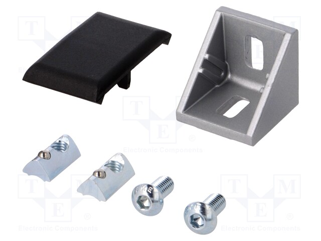 Angle bracket; for profiles; Width of the groove: 6mm