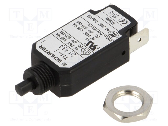 Circuit breaker; Urated: 240VAC; 48VDC; 6.5A; SPST; Poles: 1; screw