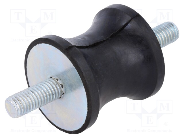 Vibration damper; M8; Ø: 40mm; rubber; L: 30mm; Thread len: 23mm