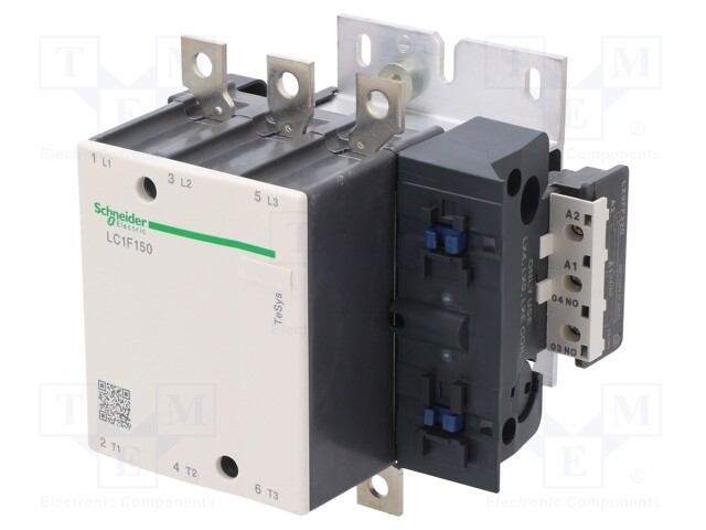 Contactor: 3-pole; NO x3; 220VAC; 150A; DIN; TeSys F; -5÷55°C; 1kV