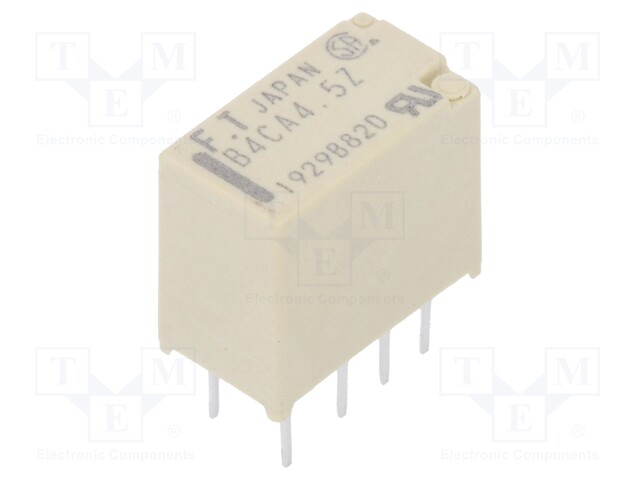 Relay: electromagnetic; DPDT; Ucoil: 4.5VDC; 0.3A/125VAC; 1A/30VDC