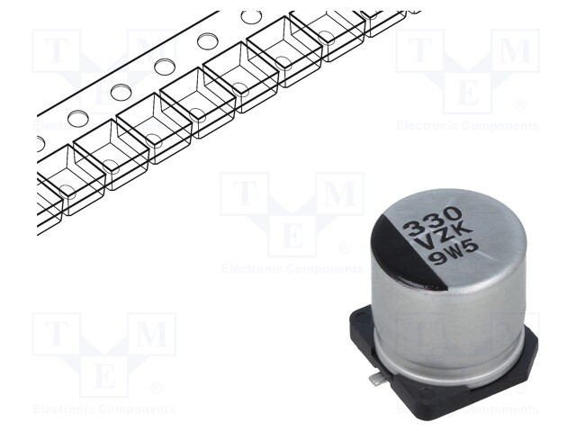 Capacitor: hybrid; 330uF; 35VDC; ESR: 20mΩ; ZK; SMD; ±20%; -55÷125°C