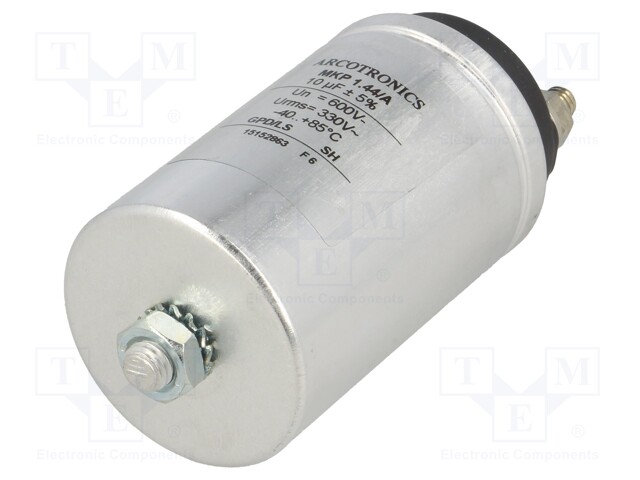 Capacitor: polypropylene; 10uF; Leads: M6 screws; ESR: 5mΩ; C44A