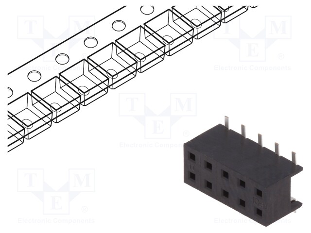 Socket; wire-board; female; Minitek; 2mm; PIN: 10; SMT; on PCBs; 2A