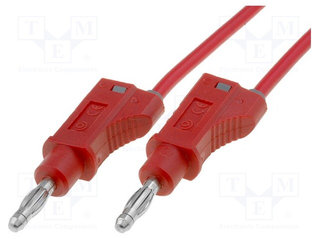 Test lead; PVC; 1m; red; 20A; Cond.cross sec: 1mm2