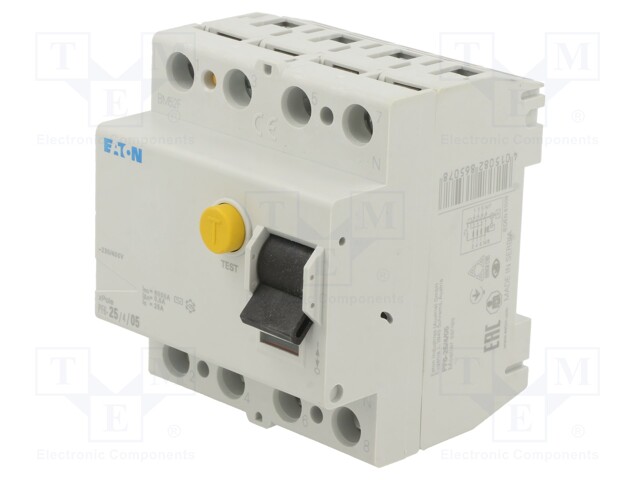 RCD breaker; Inom: 25A; Ires: 500mA; Max surge current: 500A; IP20