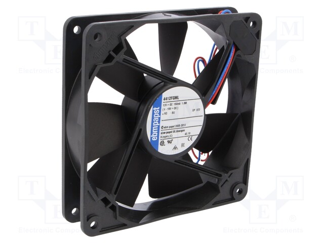 Fan: DC; axial; 119x119x25mm; 114m3/h; 32dBA; slide bearing