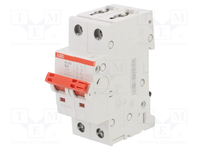 Switch-disconnector; Poles: 2; DIN; 16A; 400VAC; SD200; IP20