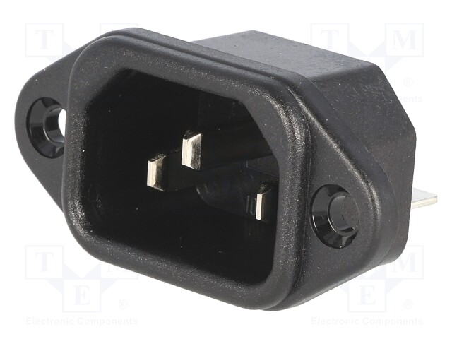 Connector: AC supply; socket; male; 10A; 250VAC; IEC 60320; C14 (E)