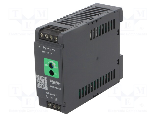 Power supply: switched-mode; 50W; 24VDC; 24÷28VDC; 2.1A; 85÷264VAC