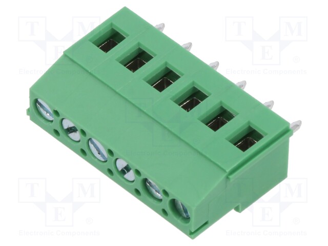 PCB terminal block; Contacts ph: 5mm; ways: 6; angled 90°; on PCBs