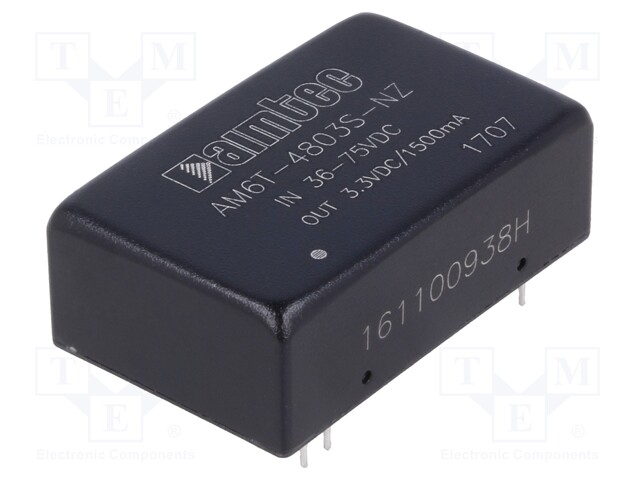 Converter: DC/DC; 6W; Uin: 36÷75V; 3.3VDC; Iout: 1.5A; DIP24; 14g