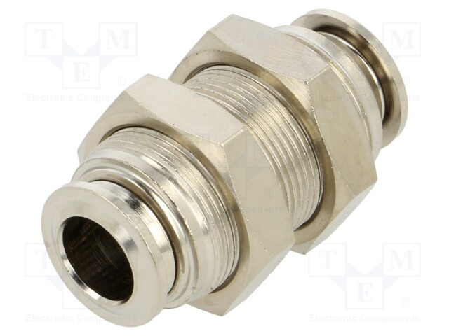 Push-in fitting; bulkhead,straight,inline splice; M20x1; 10mm