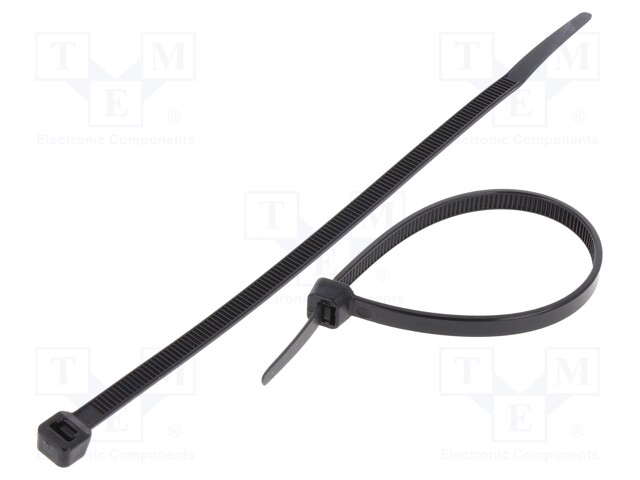 Cable tie; L: 160mm; W: 4.8mm; polyamide; 215.5N; black; Ømax: 42mm