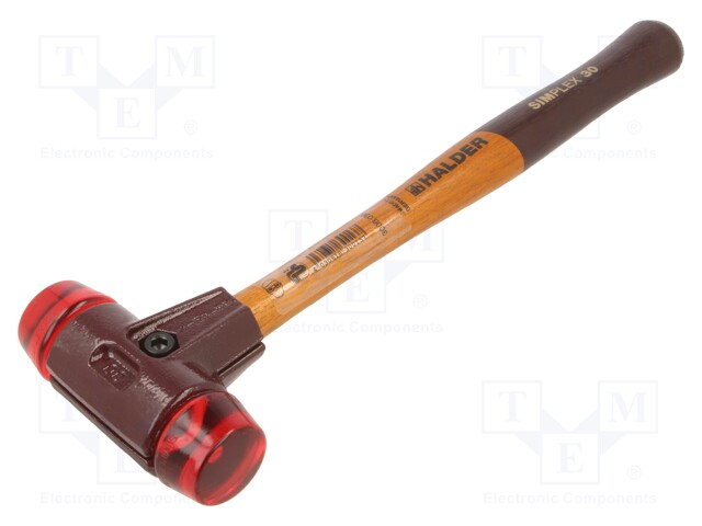 Hammer; 295mm; W: 90mm; 345g; 30mm; round; plastic; wood; SIMPLEX