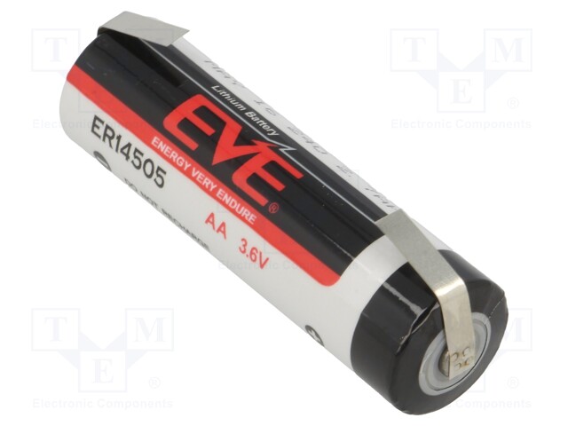 Battery: lithium; 3.6V; AA; soldering lugs; Ø14.5x50.5mm; 2700mAh