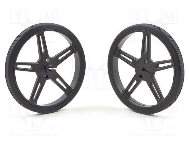 Wheel; black; Shaft: D spring; Pcs: 2; push-in; Ø: 70mm; W: 8mm