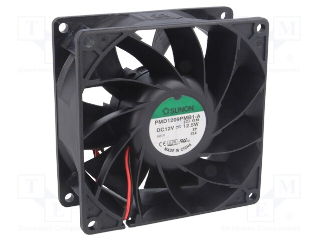 Fan: DC; axial; 12VDC; 92x92x38mm; 204.21m3/h; 57.6dBA; Len: 300mm