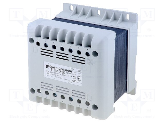 Transformer: mains; 320VA; 400VAC; 12V; Leads: terminal block; IP21