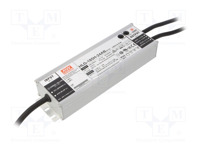 Power supply: switched-mode; LED; 187.2W; 24VDC; 22÷27VDC; IP65