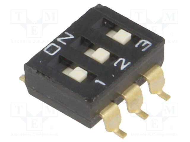 Switch: DIP-SWITCH; Poles number: 3; ON-OFF; 0.025A/24VDC; Pos: 2