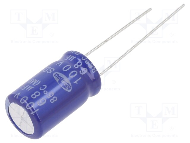 Capacitor: electrolytic; THT; 68uF; 100VDC; Ø10x16mm; ±20%; 2000h