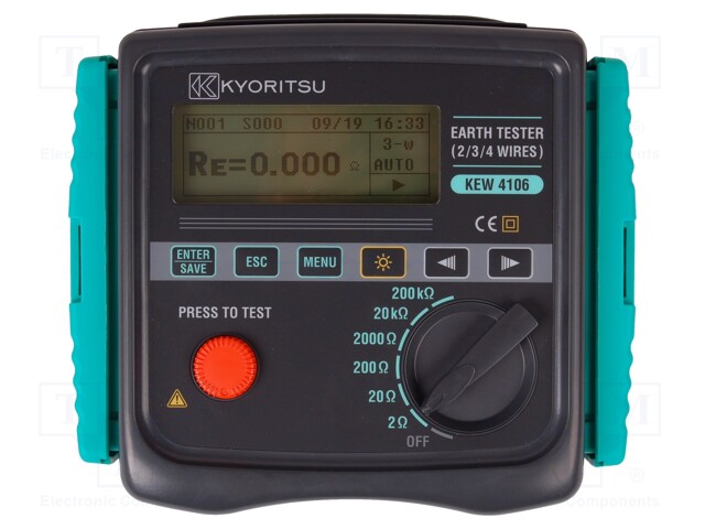 Meter: grounding resistance; LCD; 2Ω,20Ω,200Ω,2kΩ,20kΩ,200kΩ