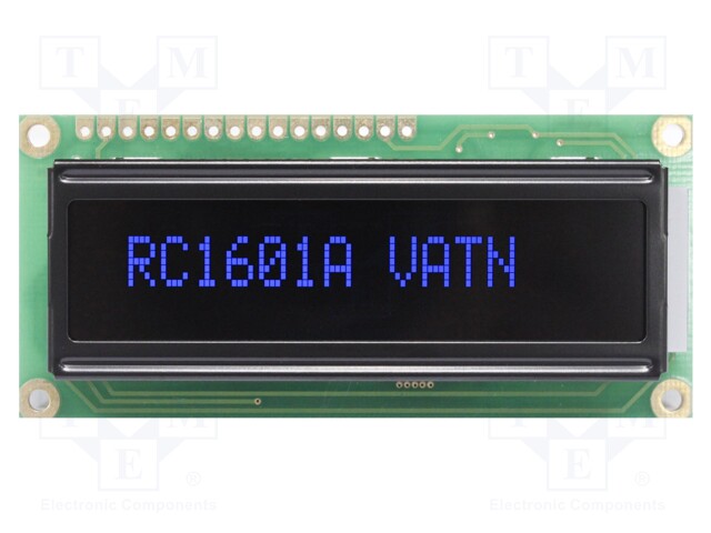 Display: LCD; alphanumeric; VA Negative; 16x1; 80x36x13.5mm; LED