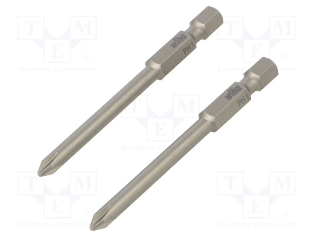 Screwdriver bit; Phillips; PH1; Overall len: 70mm; 2pcs.