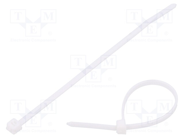 Cable tie; L: 100mm; W: 2.45mm; polyamide; 80N; white; Ømax: 22mm