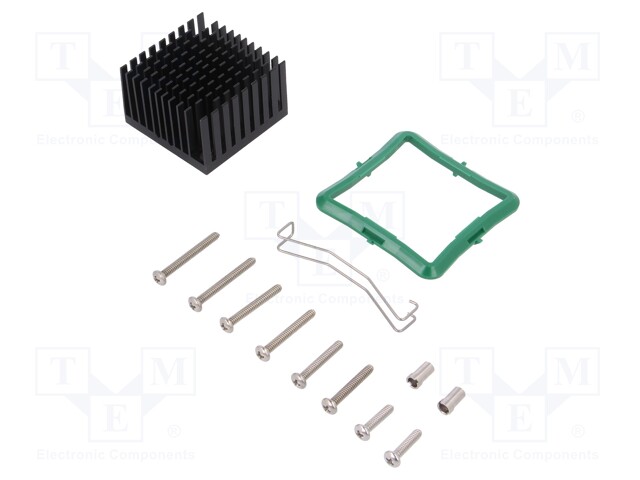 Heatsink: extruded; grilled; black; L: 40mm; W: 40mm; H: 24.5mm